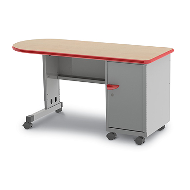 Cascade® Teacher Desk – Single Pedestal, Single Bullet