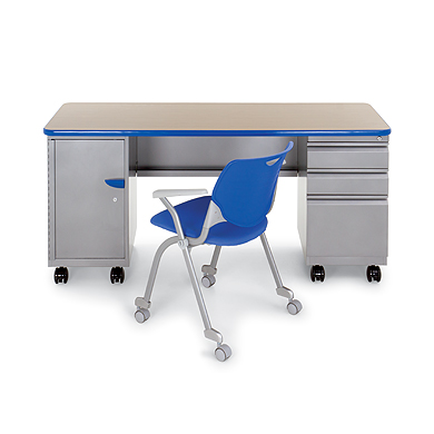 Cascade® Teacher Desk – Double Pedestal
