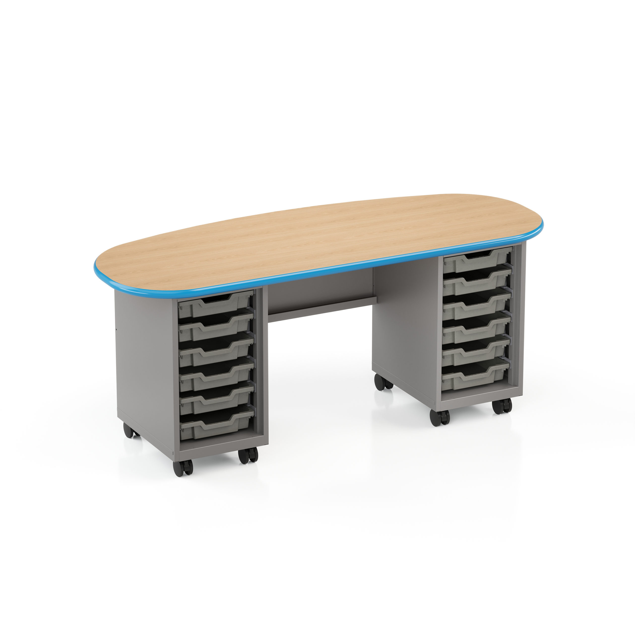 Cascade® Teacher Desk – Double Pedestal, Double Bullet