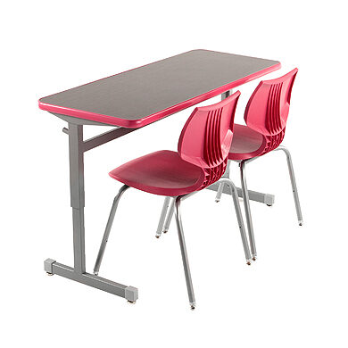 Silhouette Two-Student Desk - 20" Deep
