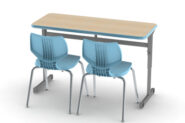 Silhouette Two-Student Desk - 20" Deep