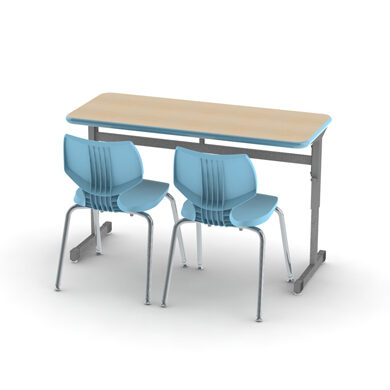 01660 Silhouette® Two-Student Desk - 20" Deep