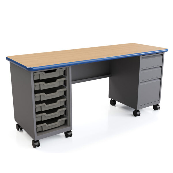 Cascade® Teacher Desk – Double Pedestal