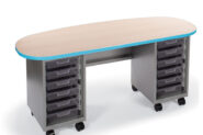 Cascade® Teacher Desk – Double Pedestal, Double Bullet