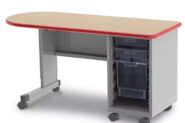 Cascade® Teacher Desk – Single Pedestal, Single Bullet