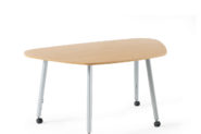 Flowform Round Trapezoid Table w/ casters
